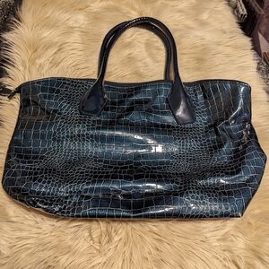 Faux crocodile tote bag purse